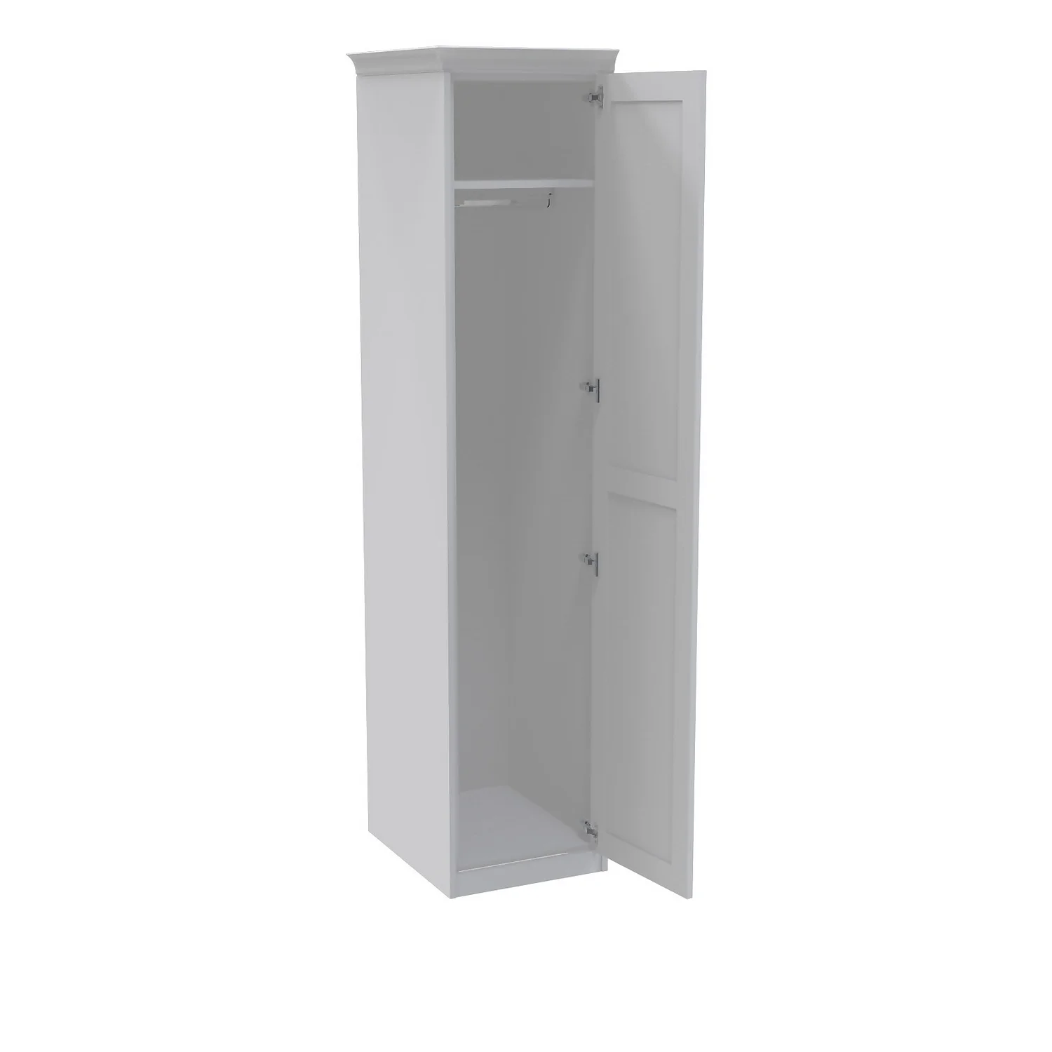 House Beautiful Realm Fitted Look Single Wardrobe, White Carcass - White Shaker Door (W) 551mm X (H) 2256mm 4 House Beautiful Realm Fitted Look Single Wardrobe, White Carcass - White Shaker Door (W) 551mm X (H) 2256mm - Image 2