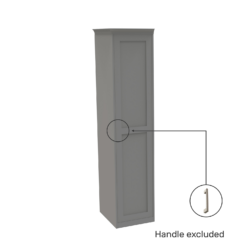 House Beautiful Realm Fitted Look Single Wardrobe, White Carcass - Grey Shaker Door (W) 551mm X (H) 2256mm -Furniture Haven Shop 13999867 1645006037155235