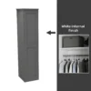 House Beautiful Realm Fitted Look Single Wardrobe, White Carcass - Carbon Grey Shaker Door (W) 551mm X (H) 2256mm -Furniture Haven Shop 13999868 1055052690614886