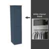 House Beautiful Realm Fitted Look Single Wardrobe, White Carcass - Navy Blue Shaker Door (W) 551mm X (H) 2256mm