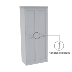 House Beautiful Realm Fitted Look Double Wardrobe, White Carcass - White Shaker Doors (W) 1001mm X (H) 2256mm -Furniture Haven Shop 13999874 8025005586088690