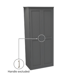House Beautiful Realm Fitted Look Double Wardrobe, White Carcass - Carbon Grey Shaker Doors (W) 1001mm X (H) 2256mm -Furniture Haven Shop 13999876 7695014911589581