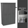 House Beautiful Realm Fitted Look Triple Wardrobe, White Carcass - Carbon Grey Shaker Doors (W) 1451mm X (H) 2256mm -Furniture Haven Shop 13999884 7725052690814389