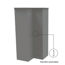 House Beautiful Realm Fitted Look Corner Wardrobe, White Carcass - Grey Shaker Doors (W) 1103mm X (H) 2256mm -Furniture Haven Shop 13999899 1025006037206604