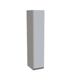 House Beautiful Escape Single Wardrobe, Grey Carcass - Gloss White Handleless Door (W) 450mm X (H) 2196mm