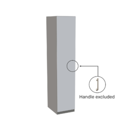 House Beautiful Honest Single Wardrobe, Grey Carcass - Gloss White Slab Door (W) 450mm X (H) 2196mm -Furniture Haven Shop 13999916 8065005578210192