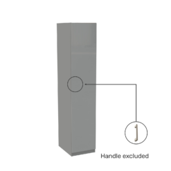 House Beautiful Honest Single Wardrobe, Grey Carcass - Gloss Grey Slab Door (W) 450mm X (H) 2196mm -Furniture Haven Shop 13999917 6145005573352802