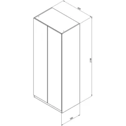 House Beautiful Escape Double Wardrobe, Grey Carcass - Gloss White Handleless Doors (W) 900mm X (H) 2196mm -Furniture Haven Shop 13999922 4545005572296358