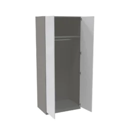 House Beautiful Honest Double Wardrobe, Grey Carcass - Gloss White Slab Doors (W) 900mm X (H) 2196mm -Furniture Haven Shop 13999923 7705005575903456