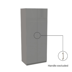 House Beautiful Honest Double Wardrobe, Grey Carcass - Gloss Grey Slab Doors (W) 900mm X (H) 2196mm -Furniture Haven Shop 13999925 1975005577516403