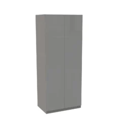 House Beautiful Honest Double Wardrobe, Grey Carcass - Gloss Grey Slab Doors (W) 900mm X (H) 2196mm