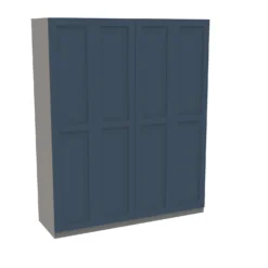 House Beautiful Realm Quad Wardrobe, Grey Carcass - Navy Blue Shaker Doors (W) 1800mm X (H) 2196mm