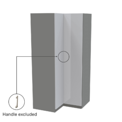 House Beautiful Honest Corner Wardrobe, Grey Carcass - Gloss White Slab Doors (W) 1053mm X (H) 2196mm -Furniture Haven Shop 13999947 1385005574394096