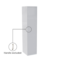 House Beautiful Honest Fitted Look Single Wardrobe, Grey Carcass - Gloss White Slab Door (W) 490mm X (H) 2226mm -Furniture Haven Shop 13999955 2655005574512698