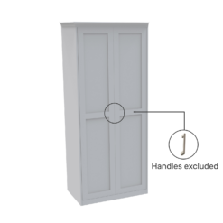 House Beautiful Realm Fitted Look Double Wardrobe, Grey Carcass - White Shaker Doors (W) 1001mm X (H) 2256mm -Furniture Haven Shop 13999958 2035005584897357