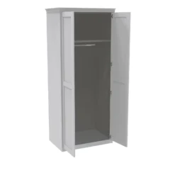 House Beautiful Realm Fitted Look Double Wardrobe, Grey Carcass - White Shaker Doors (W) 1001mm X (H) 2256mm -Furniture Haven Shop 13999958 7635007394002870