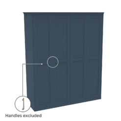 House Beautiful Realm Fitted Look Quad Wardrobe, Grey Carcass - Navy Blue Shaker Doors (W) 1901mm X (H) 2256mm -Furniture Haven Shop 13999977 1675005586164266