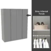 House Beautiful Escape Fitted Look Quad Wardrobe, Grey Carcass - Gloss Grey Handleless Doors (W) 1840mm X (H) 2226mm -Furniture Haven Shop 13999979 2075052687710913