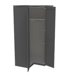 House Beautiful Realm Fitted Look Corner Wardrobe, Grey Carcass - Carbon Grey Shaker Doors (W) 1103mm X (H) 2256mm -Furniture Haven Shop 13999984 1865011811677479