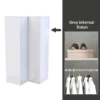 House Beautiful Escape Fitted Look Corner Wardrobe, Grey Carcass - Gloss White Handleless Doors (W) 1073mm X (H) 2226mm -Furniture Haven Shop 13999986 9125052687798876