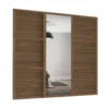 Shaker 3 Door Sliding Wardrobe Kit Walnut Panel / Mirror With Walnut Frame (W)1680 X (H)2260mm -Furniture Haven Shop 14817126 1035059988482023